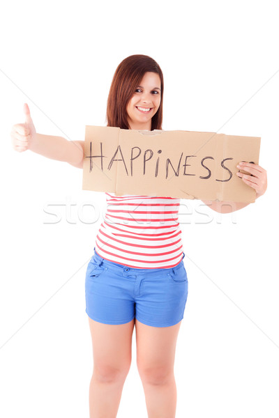 Frau halten Karte ziemlich Glück Stock foto © hsfelix