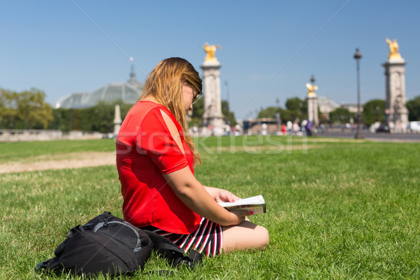 Lucky girl on vacations in Paris Stock photo © hsfelix