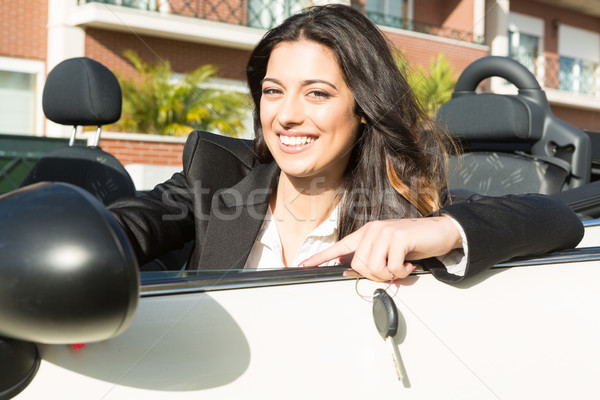 Business woman Sportwagen jungen erfolgreich luxuriöse Mädchen Stock foto © hsfelix