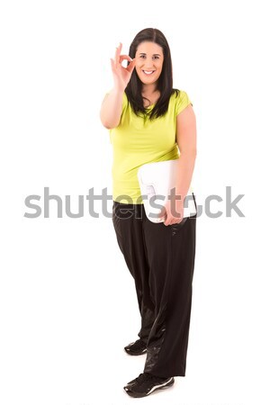 ストックフォト: ダイエット · 脂肪 · 女性 · 重量 · 少女