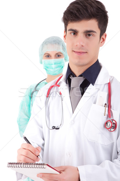 Stockfoto: Verpleegkundige · medic · team · jonge · hand · arts