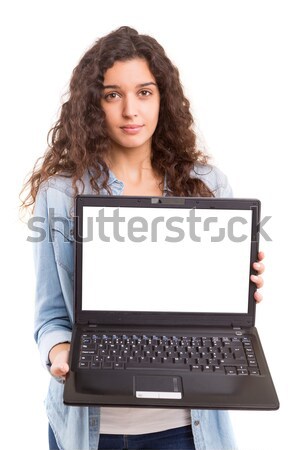哇 看 年輕女子 產品 筆記本電腦 商業照片 © hsfelix