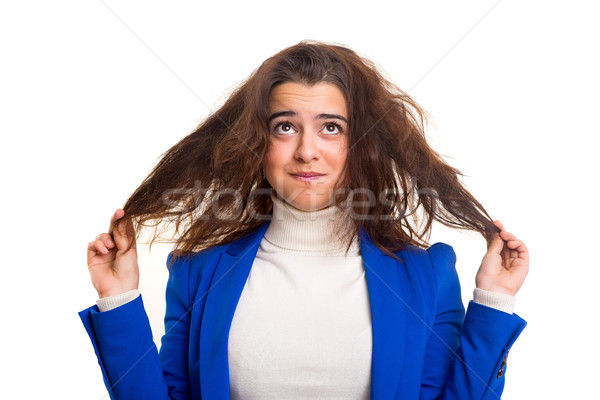 Kadın bakım saç genç kadın yalıtılmış Stok fotoğraf © hsfelix