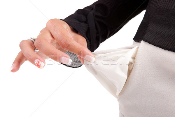 Woman holding empty pocket Stock photo © hsfelix