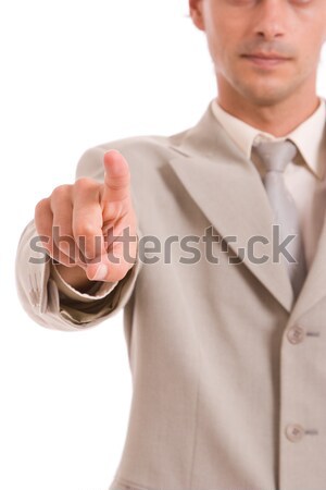 Geschäftsmann Hinweis vorwärts Schwerpunkt Finger Business Stock foto © hsfelix