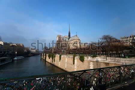 Paris katedral sonbahar sabah su Stok fotoğraf © hsfelix