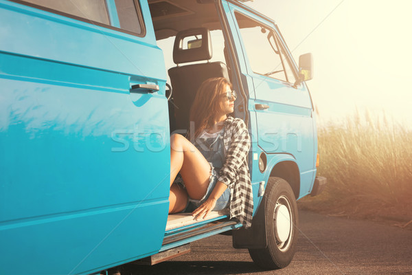 Zomer vakantie weg reis reizen mensen Stockfoto © hsfelix