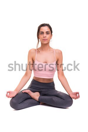 Yoga jeune femme pratique isolé blanche [[stock_photo]] © hsfelix