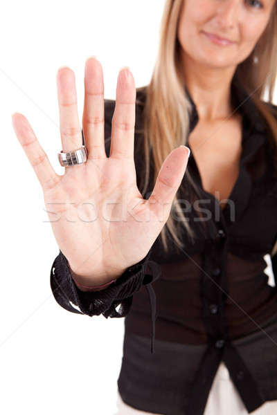 Stock photo: Business woman making stop sign