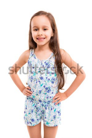 Stockfoto: Jonge · mooie · mooie · jong · meisje · poseren · geïsoleerd