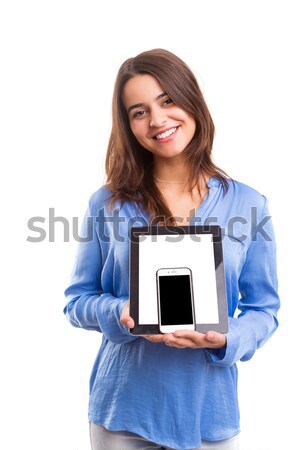 Wow aussehen business woman Produkt letzte Stock foto © hsfelix