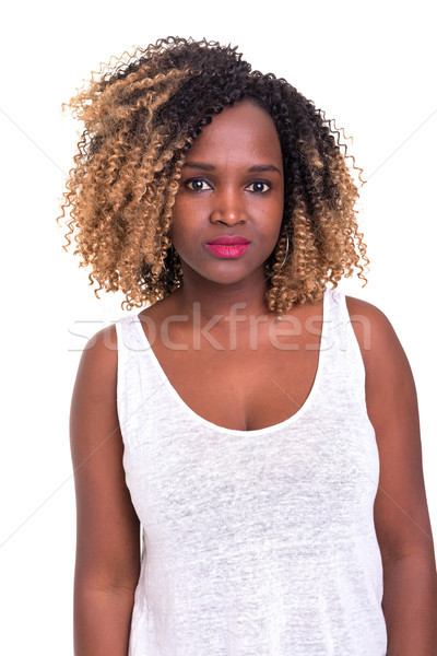 Сток-фото: африканских · женщину · красивой · молодые · позируют · изолированный
