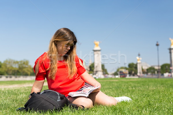 Lucky girl on vacations in Paris Stock photo © hsfelix