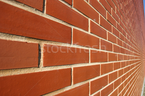 Piros fal nézőpont textúra épület nap Stock fotó © hsfelix