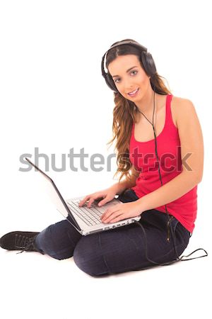 Ragazza studiare giovane ragazza isolato bianco business Foto d'archivio © hsfelix