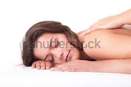 Paar schönen jungen leidenschaftlich Bett Frau Stock foto © hsfelix