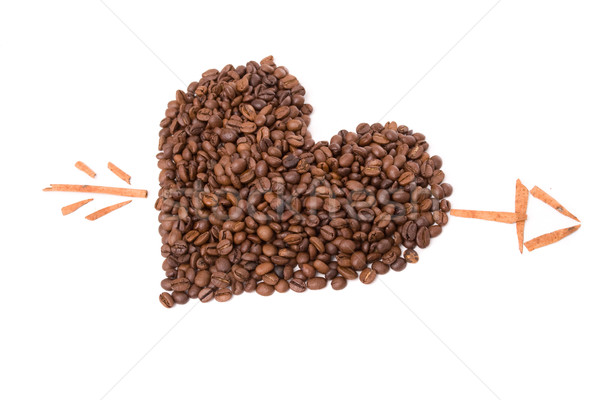 heart made of coffee beans Stock photo © hsfelix