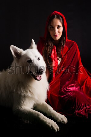 Stock photo: Red Hiding Hood concept
