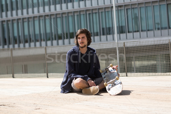 Skateboarder locale ciel homme sport [[stock_photo]] © hsfelix