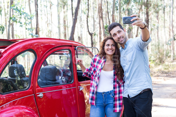 Urlaub Auto Lächeln Liebe glücklich Stock foto © hsfelix