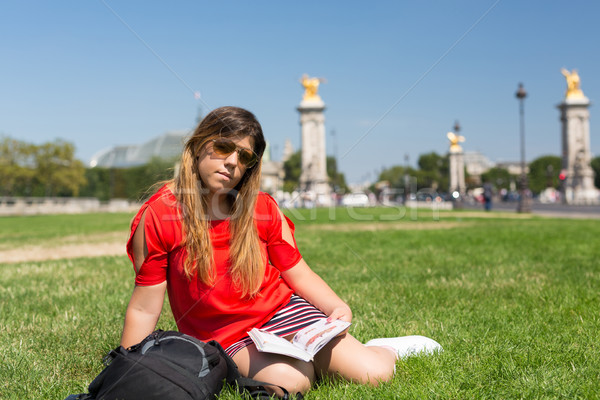 Lucky girl on vacations in Paris Stock photo © hsfelix