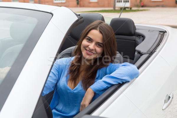 Coche nuevo mujer de negocios conducción nuevos coche deportivo coche Foto stock © hsfelix