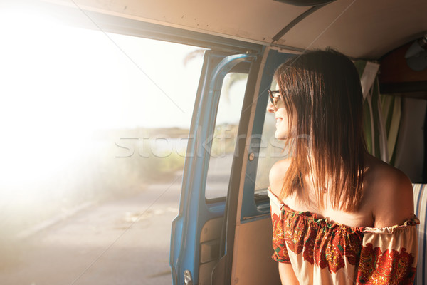Zomer vakantie weg reis reizen mensen Stockfoto © hsfelix