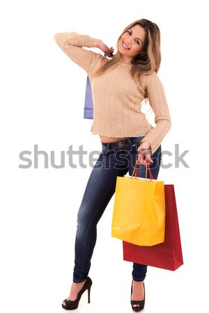 Vrouw jonge mooie vrouw gelukkig winter Stockfoto © hsfelix