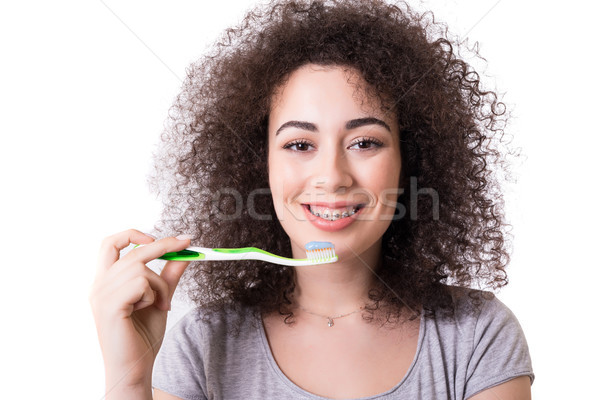 Time to brush the teeth ! Stock photo © hsfelix