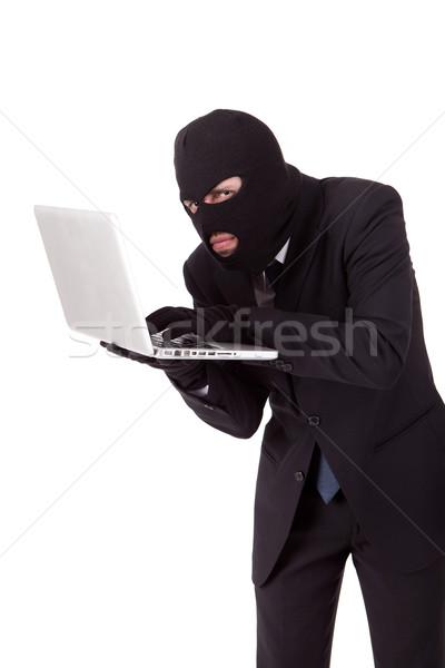 компьютер хакер костюм галстук интернет ноутбука Сток-фото © hsfelix