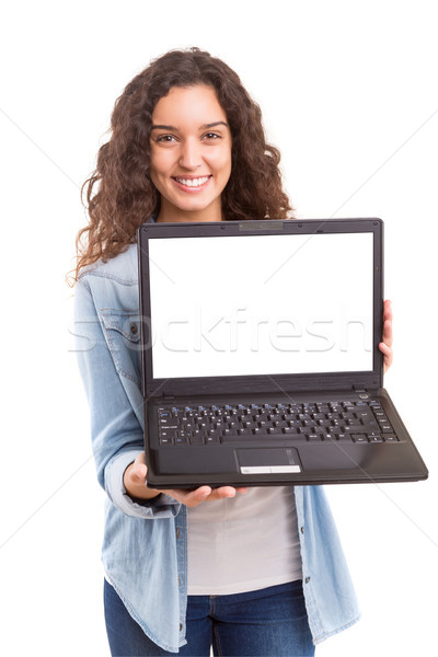 哇 看 年輕女子 產品 筆記本電腦 商業照片 © hsfelix
