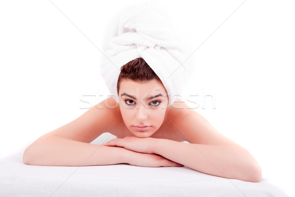 Nő gyönyörű fiatal nő tiszta bőr arc Stock fotó © hsfelix