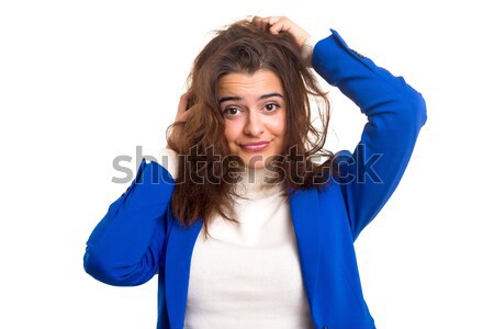 Woman taking care of her hair Stock photo © hsfelix