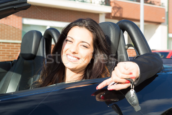 Stock photo: Business woman in sports car