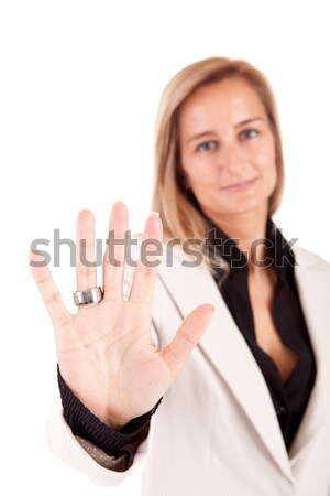 Business woman making stop sign Stock photo © hsfelix