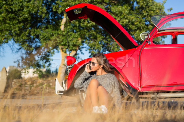 女子 問題 老車 道路 商業照片 © hsfelix