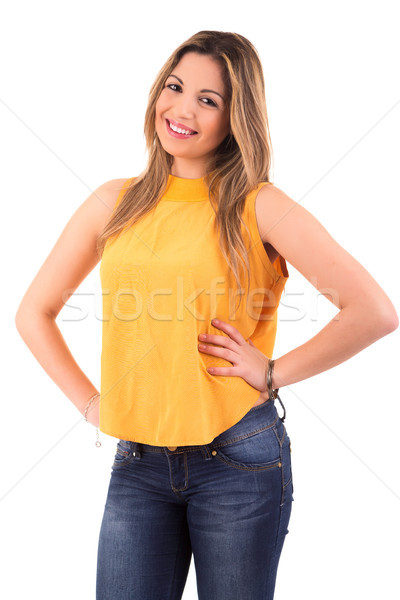 Estudiante jóvenes mujer posando blanco sexy Foto stock © hsfelix