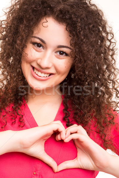 A forma di cuore bella donna mani isolato bianco Foto d'archivio © hsfelix