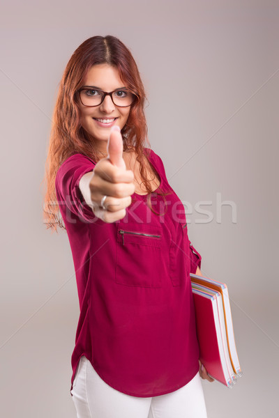 [[stock_photo]]: Temps · étude · jeune · femme · femme