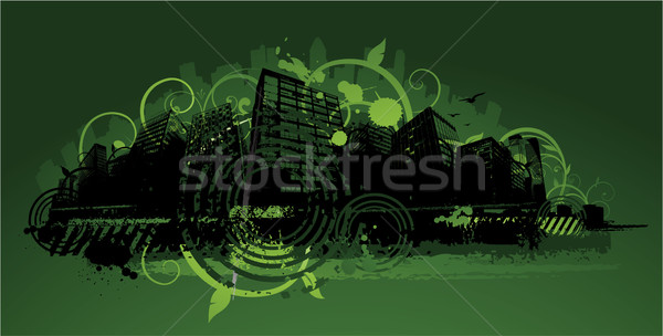 Absztrakt város terv autó épület természet Stock fotó © hugolacasse