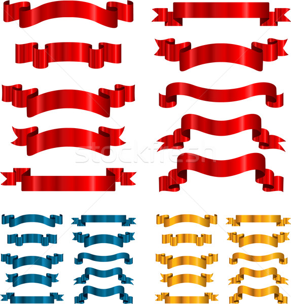 Set of ribbons banners isolated on white Stock photo © hugolacasse
