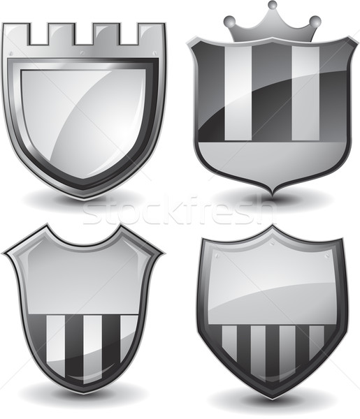 Vector silver shields Stock photo © hugolacasse