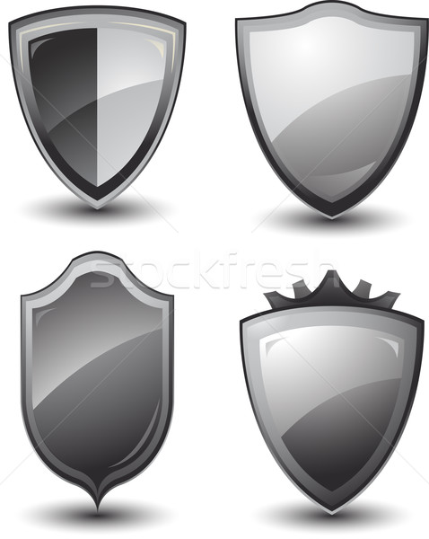 Vector silver shields Stock photo © hugolacasse