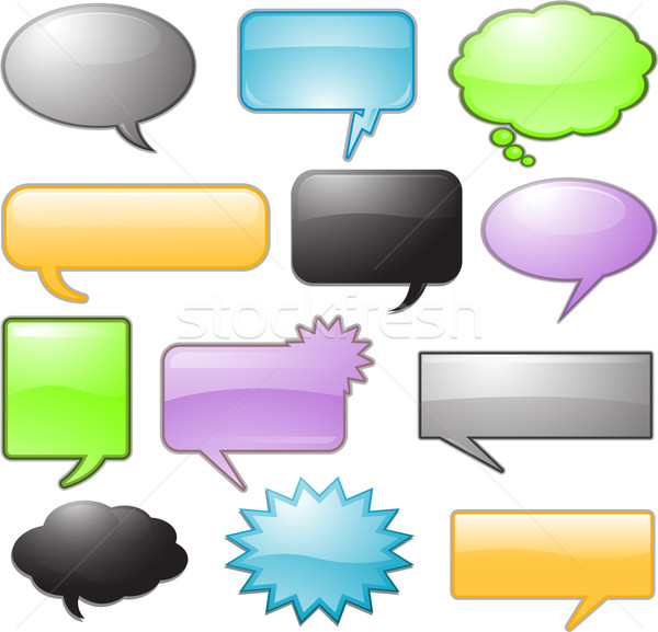 comic speech bubbles Stock photo © hugolacasse