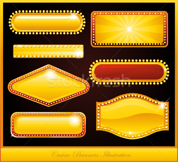 Casino banners dorado fiesta teatro póquer Foto stock © hugolacasse
