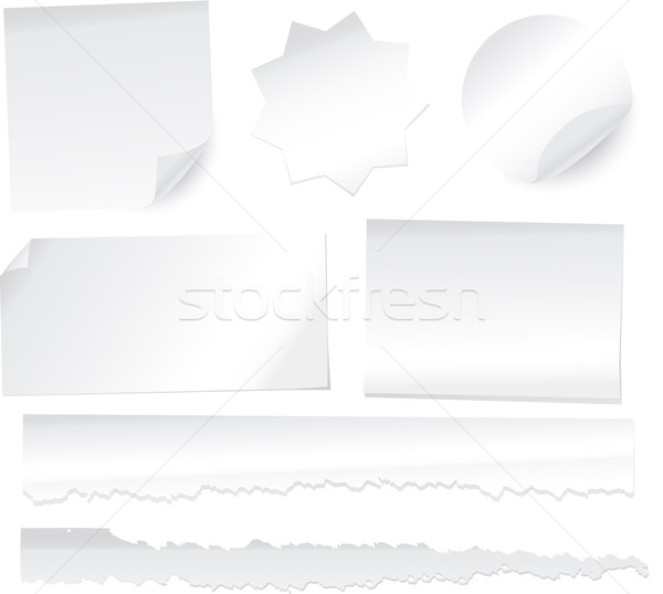 collection of various white note papers on white background Stock photo © hugolacasse