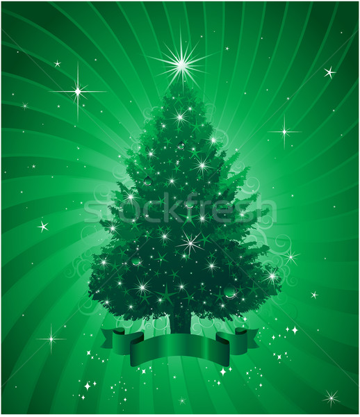 Karácsony üdvözlőlap terv ház fa buli Stock fotó © hugolacasse