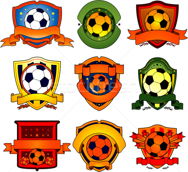 Culoare fotbal emblema sportiv proiect verde Imagine de stoc © hugolacasse