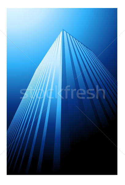 現代建築 建設 藍色 天際線 摩天大樓 商業照片 © hugolacasse