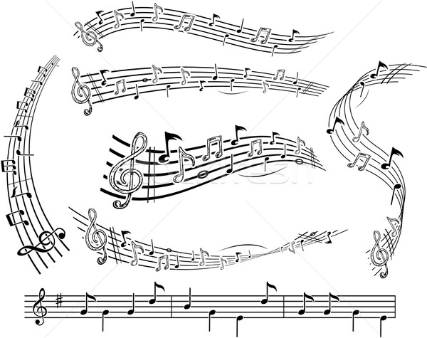 Music notes on music sheet Stock photo © hugolacasse